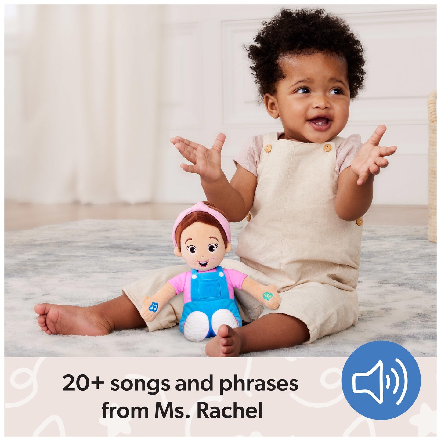 Ms. Rachel Speak & Sing Doll - 16” Interactive Toy with 4 Songs & 16+ Phrases, Plastic, for Toddlers 6 Months to 3+ Years