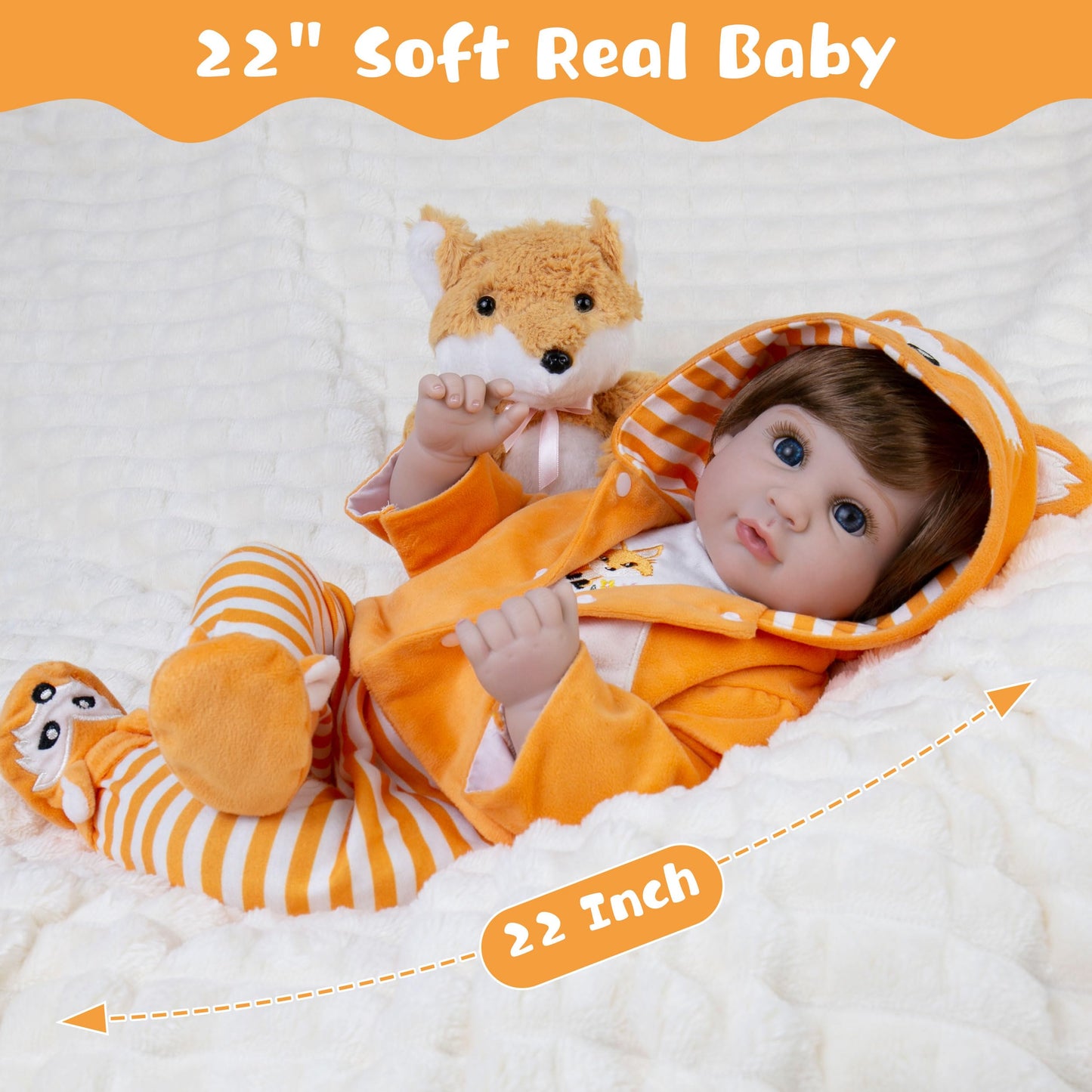 Ekokiz Realistic Baby Dolls 22-Inch Lifelike Baby Dolls Soft Cloth Body Lovely Real Life Reborn Baby Dolls With Clothes And Toy
