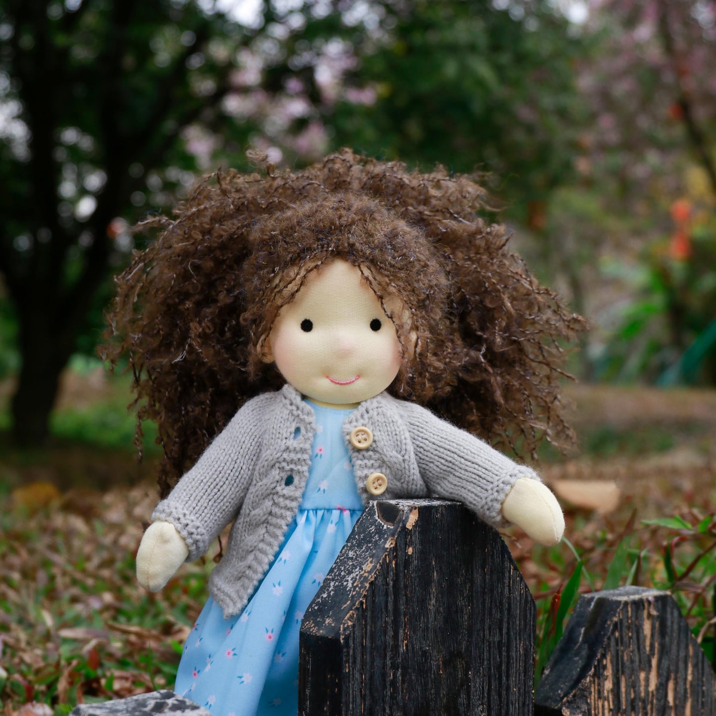 Blissfulpixie Handmade Waldorf Louise - 12'' Soft Girl Rag Doll With Cute Plush, Ideal First Doll For Babies & Toddlers