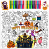 Halloween Giant Coloring Poster With 24 Pcs Paint Pens, 31.5 X 39.37 Inch Jumbo Coloring Poster With Pumpkin, Huge Coloring Pape