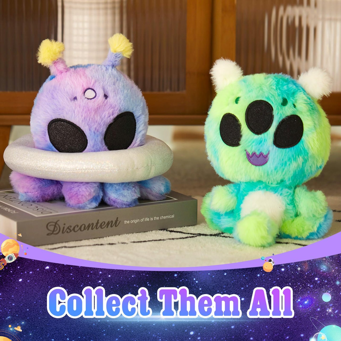 Happyspot Purple Alien Stuffed Animal Plush Toy, Soft Tie Dye Alien Alien Stuffed Toy - Cute Space Creature Plush Toy, Weird Gal