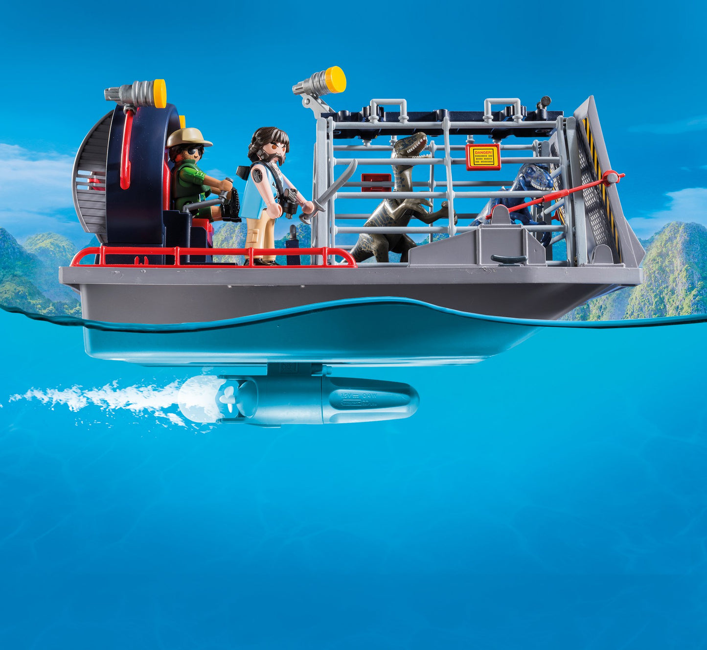 Playmobil Enemy Airboat With Raptor Building Set