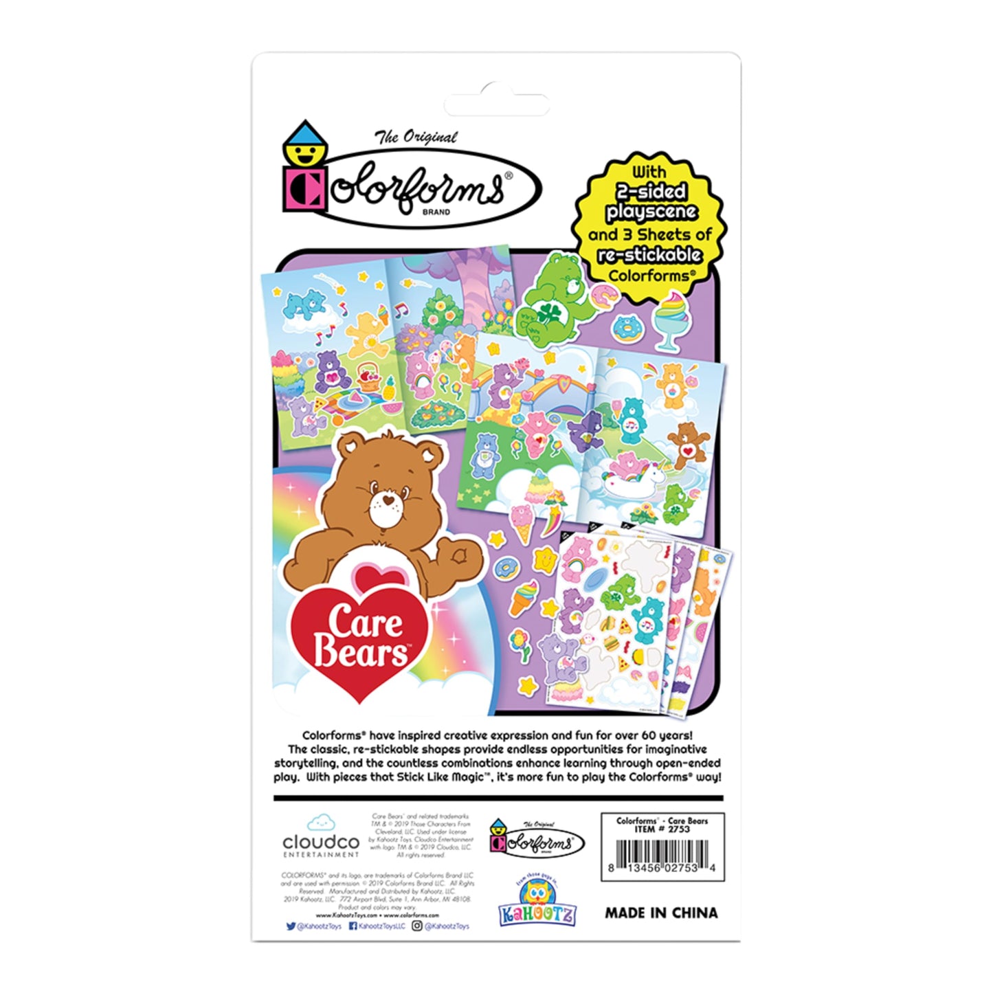 Colorforms Travel Set, Stickers For Kids - Care Bears, Arts And Crafts, Reusable Sticker Book, Kids Stickers, Toddler Crafts, St