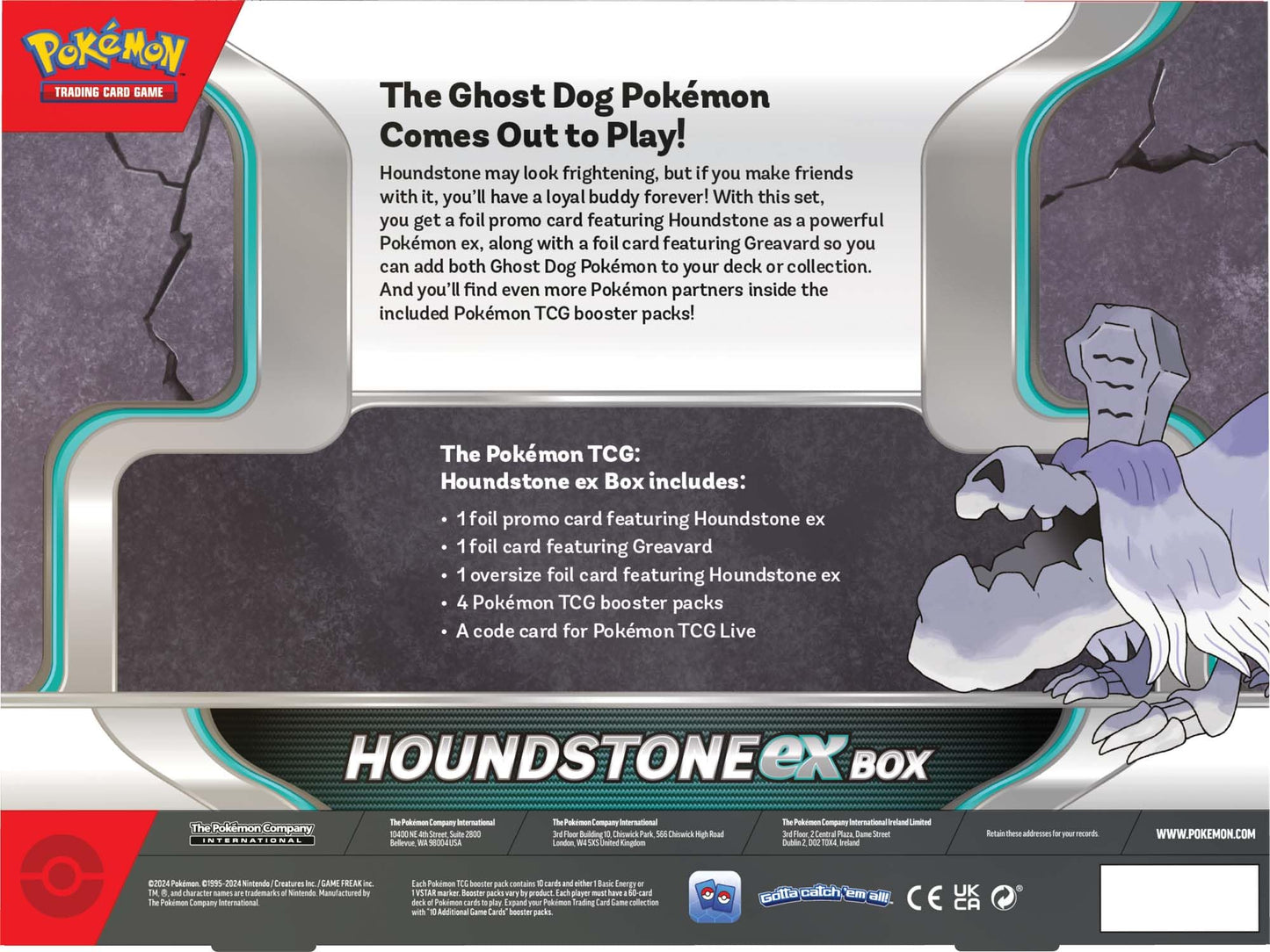 Pok  Mon Tcg: Houndstone Ex Box - 4 Packs, Promos