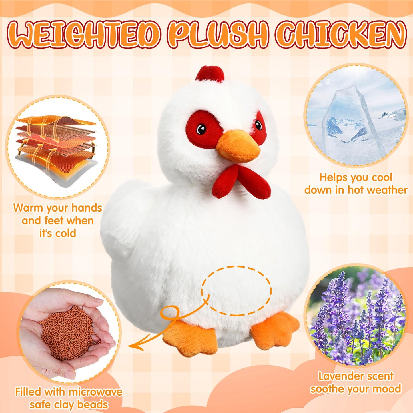 Realspring Microwavable Stuffed Animal Lavender Scented Stuffed Animal Cute Plush Heatable Coolable Plushie For Valentine'S Day