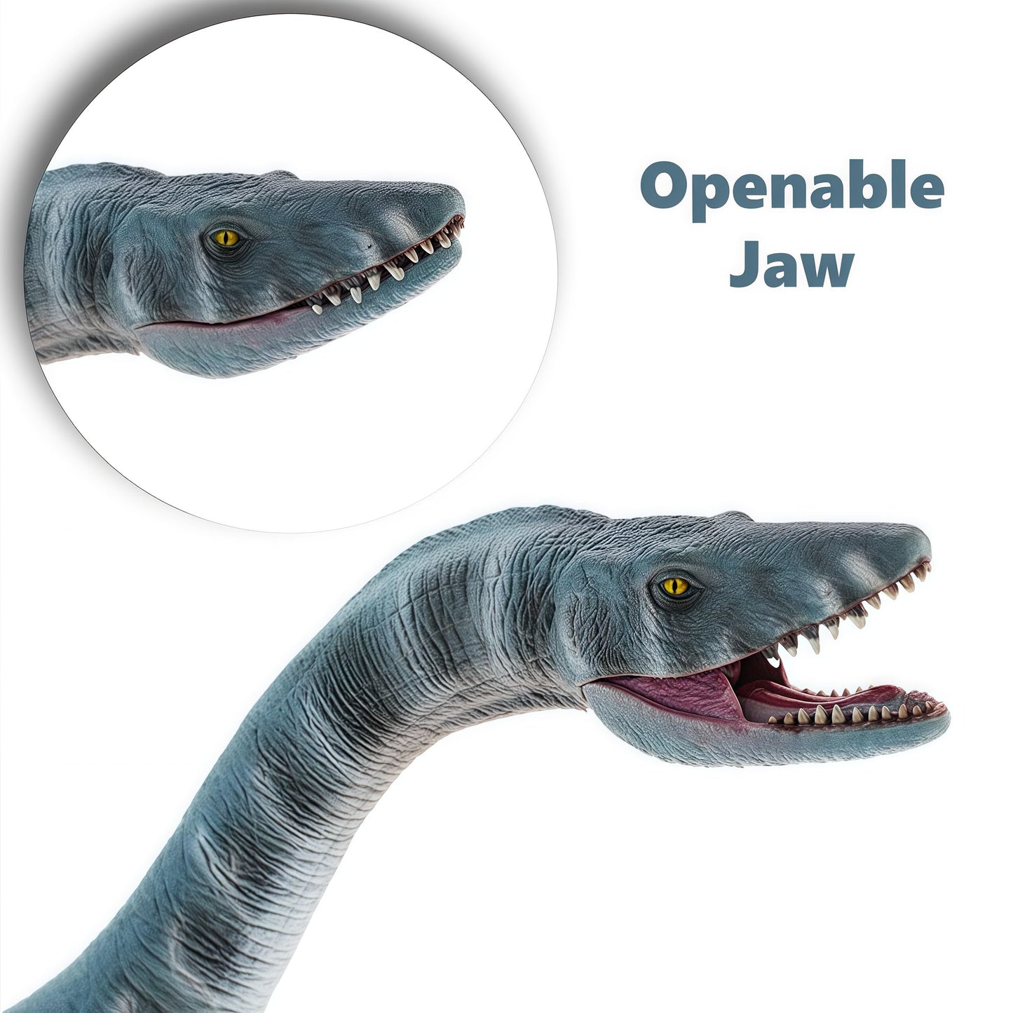 Gemini&Genius Plesiosaurus Action Figure Toy, Plesiosaurus Sea Dinosaur With Moveable Jaw, Beautiful And Accurate Sculptures Of