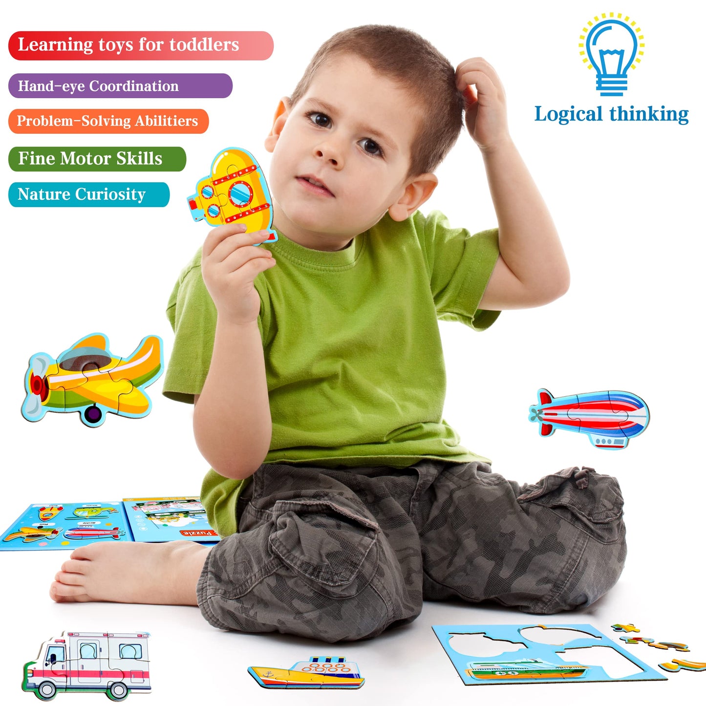 Magnetic Puzzles For Kids Ages 1-3, Travel Toddler Puzzles Ages 2-4 Year, Space Car Activities Toy For Boys & Girls 3-5 Yo - Lea
