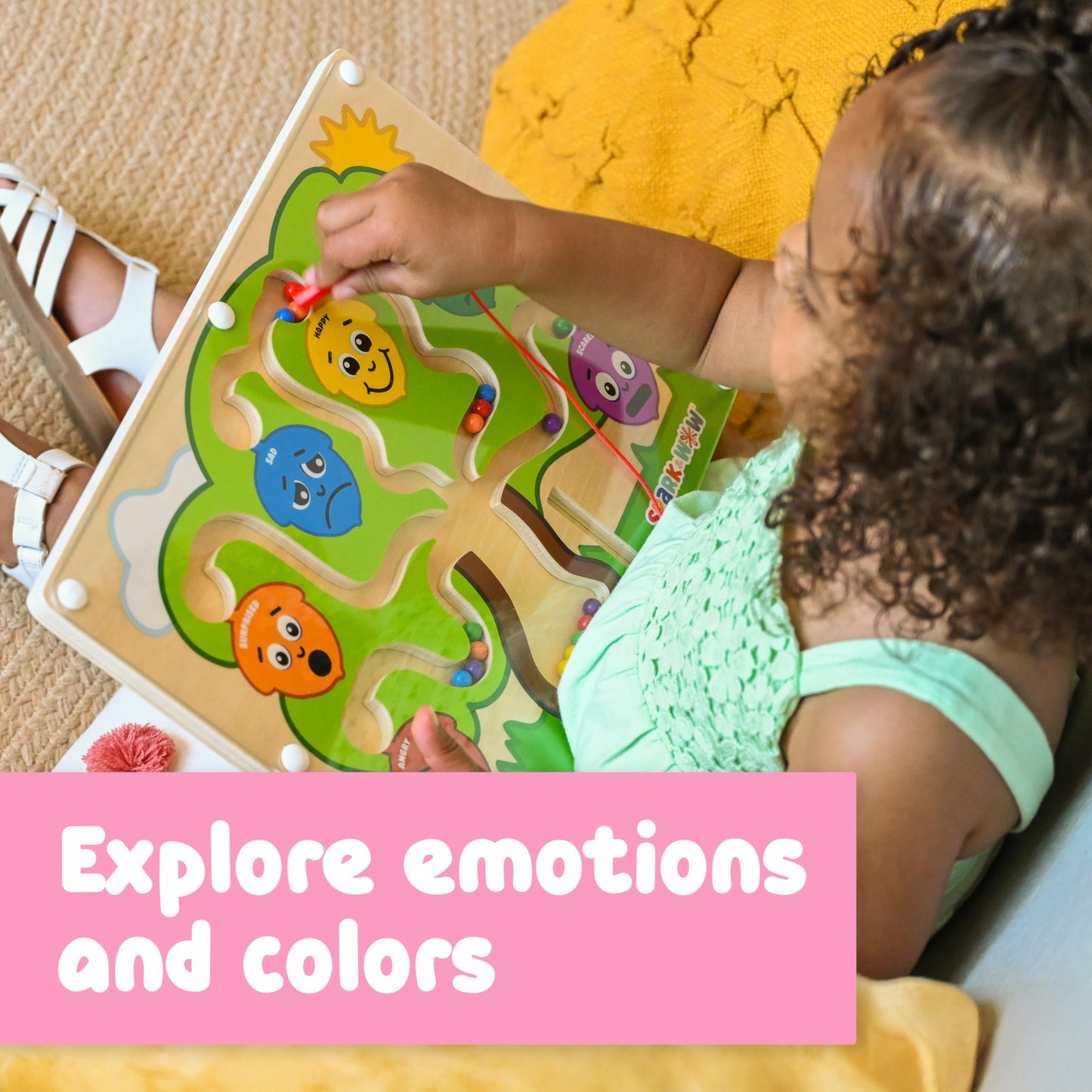 Spark & Wow Magnetic Maze | My Emotions Tree | Magnet Board For Toddlers | Six Emotions & Colors | Ages 18M+ | Emotional Regulat