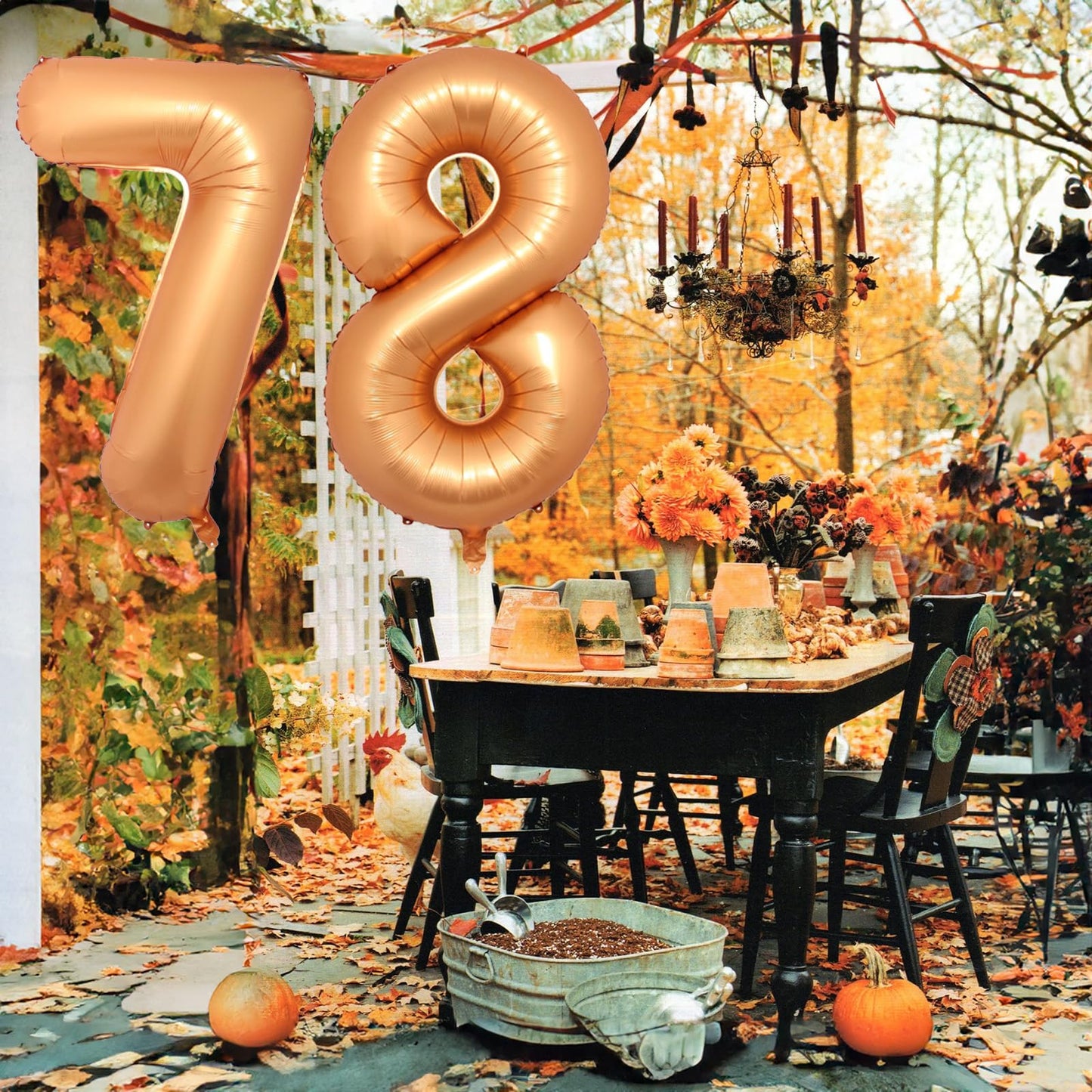 Large Foil Number 4 Balloons, 40 Inch Number Balloon 4 Decor For Boys, Mylar Helium Self Inflating Orange 0-9 Set Balloon For Ki