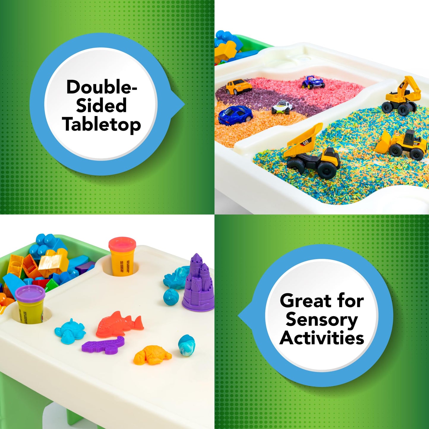 Simplay3 In-And-Out Sand And Water Sensory Activity Table For Toddlers, Kids All-Purpose Table With Lid And Built-In Storage, Bl