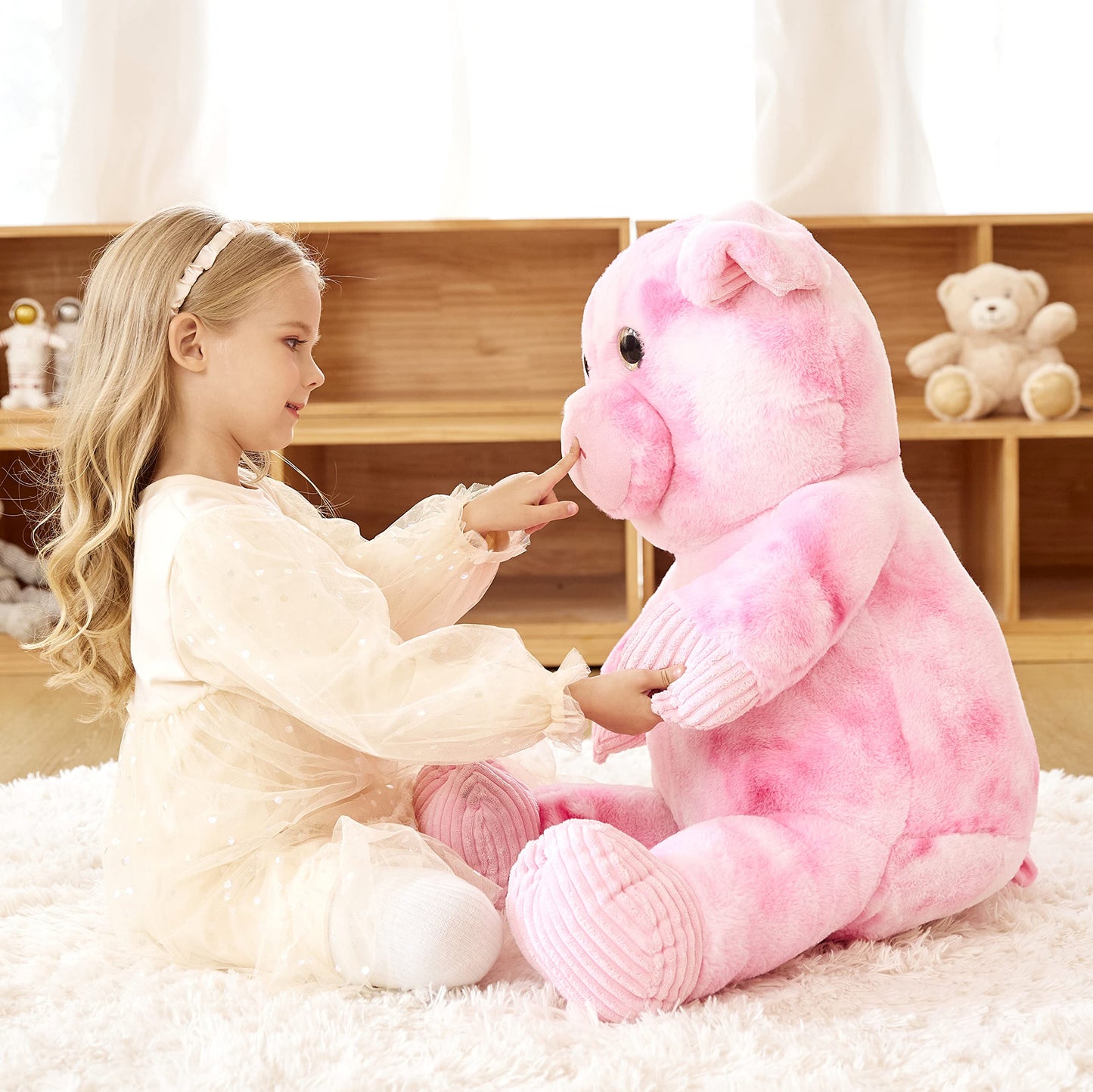 Earthsound Giant Pig Stuffed Animal - Large Plush Toy Big Soft Toys - Huge Life Size Jumbo Cute Oversized Fat Piggy Animals - Gi