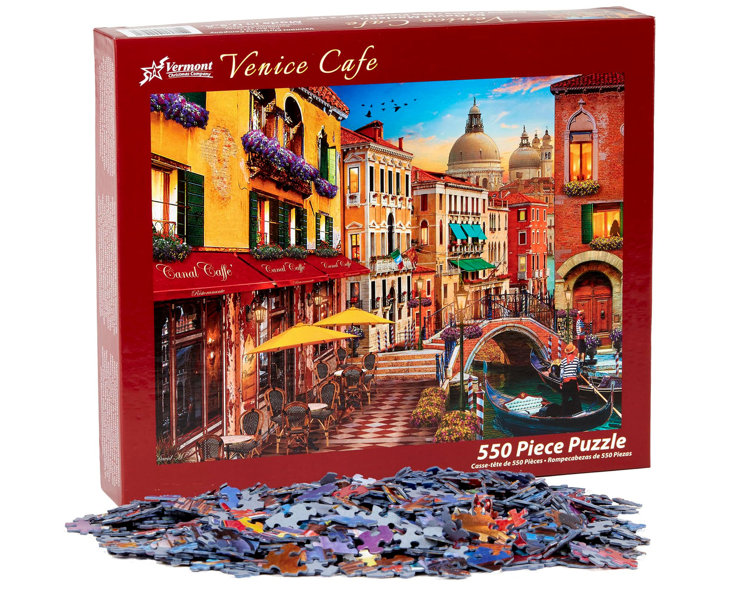 Vermont Christmas Company Venice Cafe Jigsaw Puzzle 550 Piece