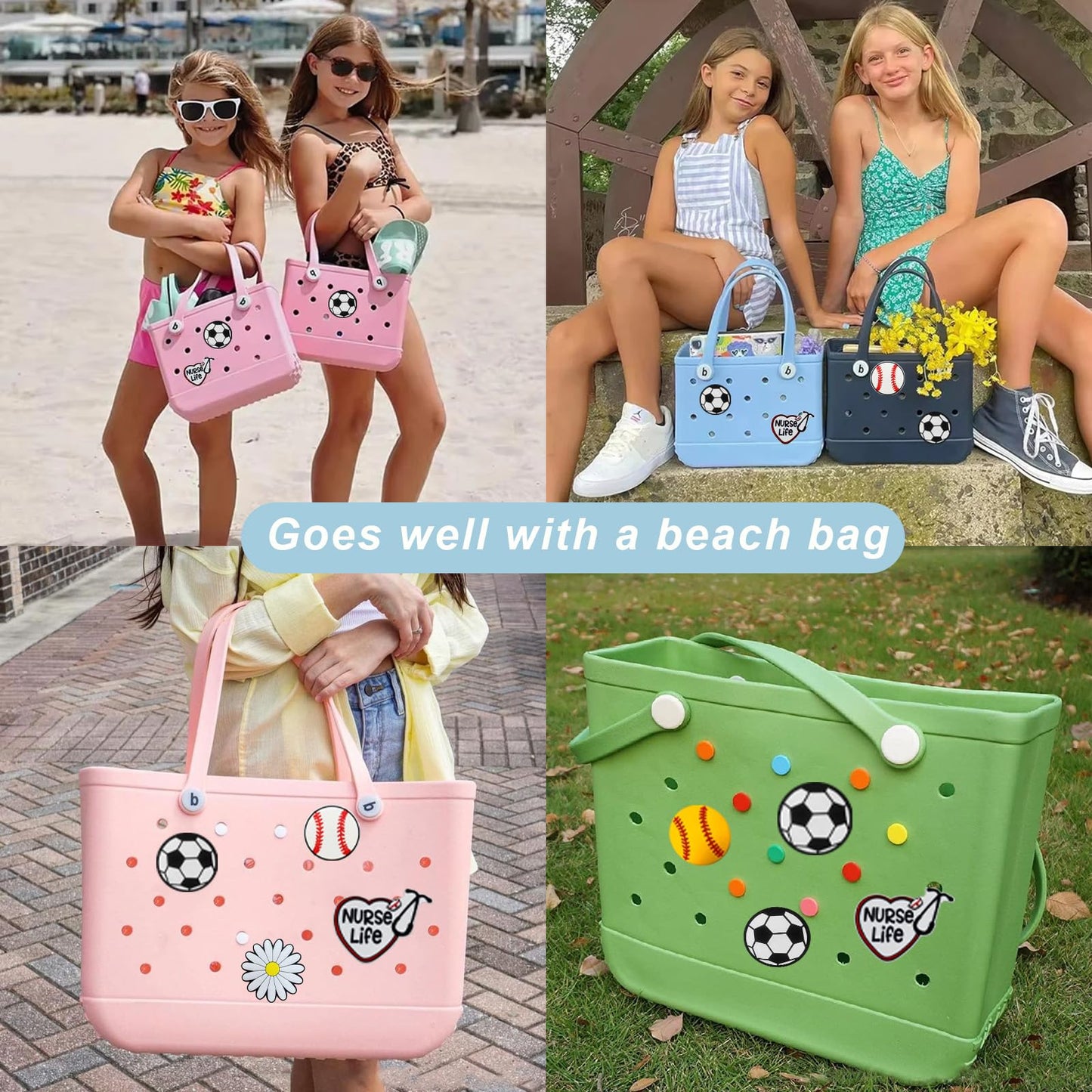 Lckaey Rubber Beach Bag Accessories-Pvc Rubber Decoration-For Eva Purse Bogg Inserts Y064Figure 29