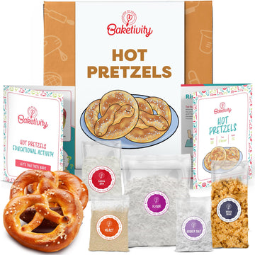 Pretzel Making Kit - Real Cooking Set for Kids Ages 5-12+ with Recipe and Ingredients - Kids Baking Set for Girls & Boys - Great