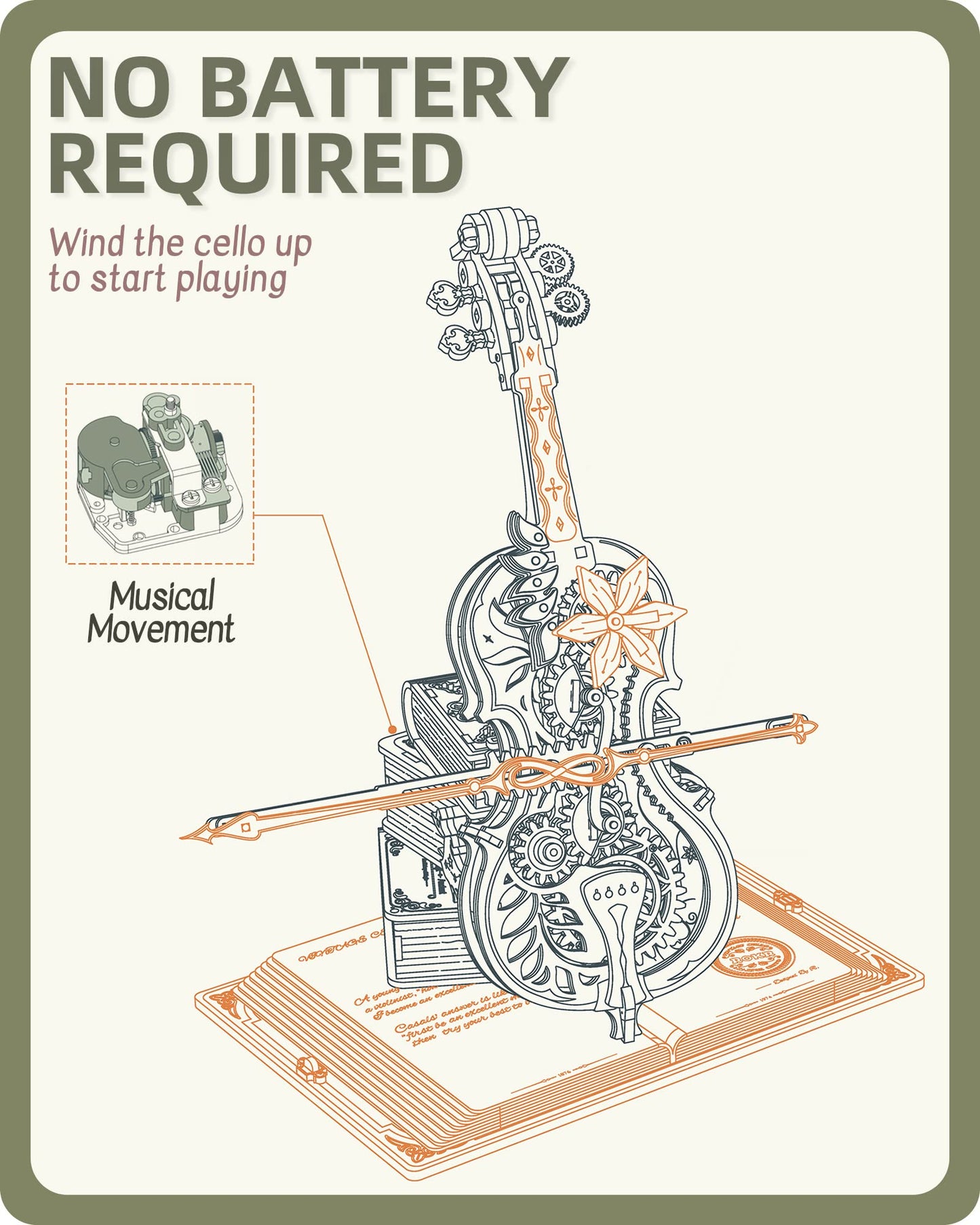 Rokr 3D Wooden Puzzles For Adults,Wooden Music Box Kits-Cello Wood Model Kits For Adults To Build,Stem Projects For Kids Ages 12-16,Birthday Gifts Hobbies For Women Men
