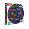 eeBoo Piece and Love 500 Great Words Round Jigsaw Puzzle, Glossy Sturdy Cardboard, 1 Count, Antis Color-t-3-209, Model PZFGWD
