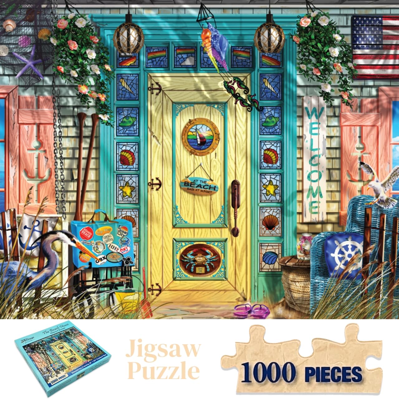 Heritage Puzzles The Beach House - 1000 Piece Jigsaw Puzzle