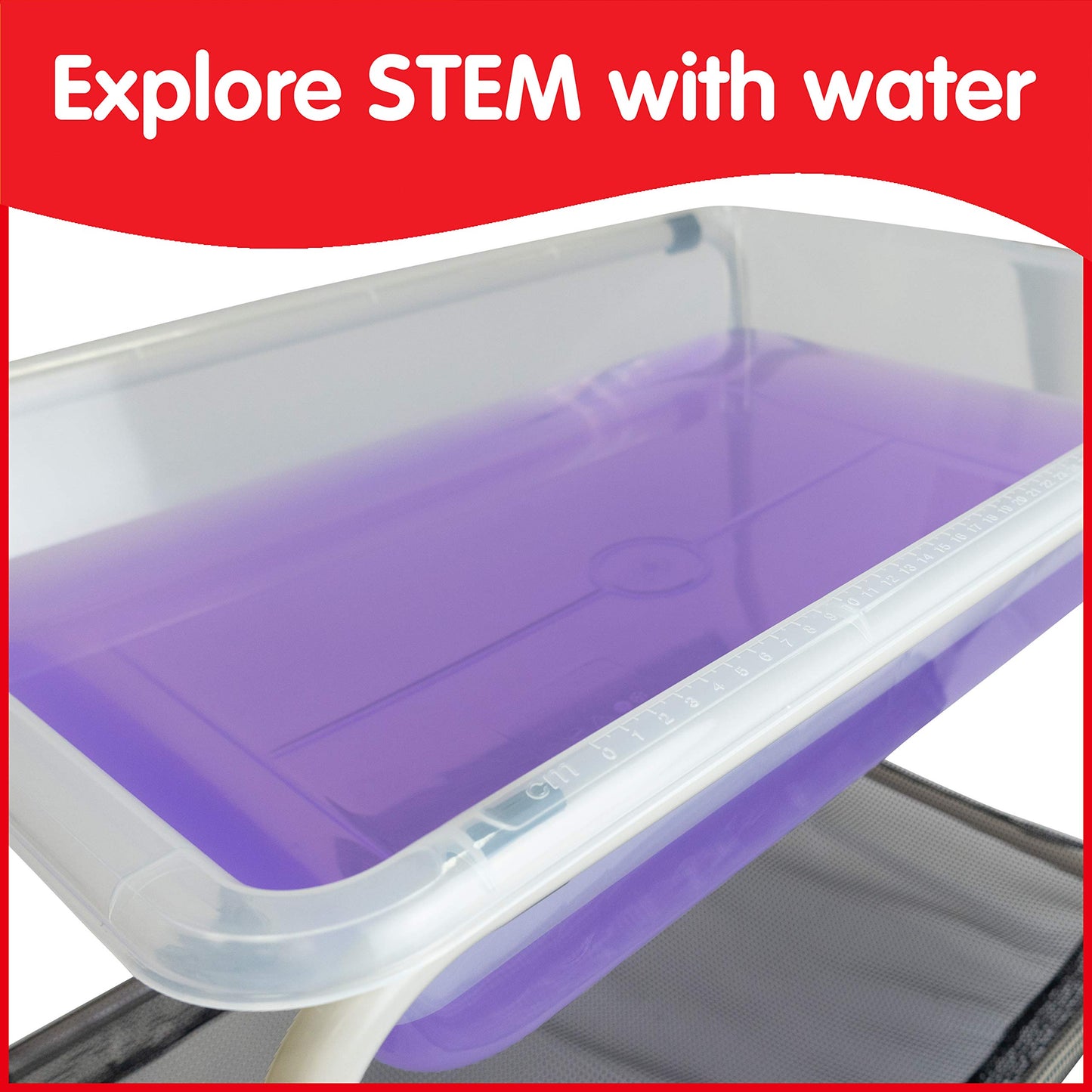 Edxeducation Desk Top Water Tray And Stand - Preschool Supplies For Outdoor Sensory Play - 23 H - Sand And Water Table - Lock