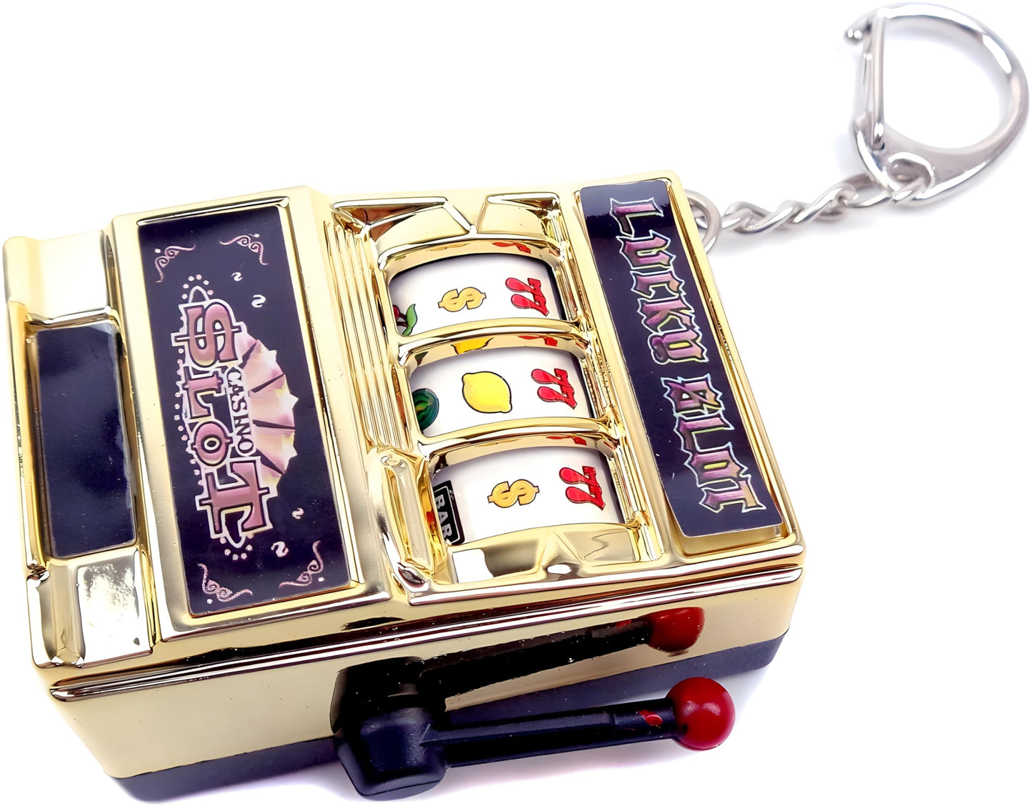 Magikon Mini Slot Machine Toy, Funny Lucky Slot Machine Bank With Spinning Reel And Keychain, Nice As Creative Festival Present Birthday Cake Decoration