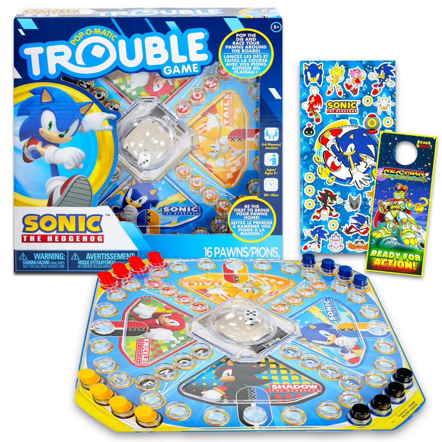 Sonic The Hedgehog Pop Up Board Game - Bundle With Sonic Board Game For Kids With Pop Up Dice Plus Stickers, More | Sonic The He