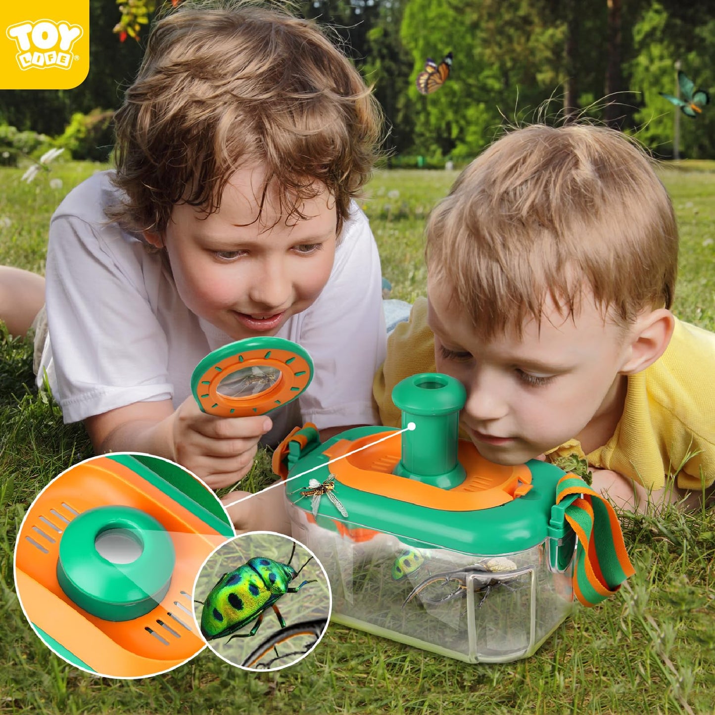 Toy Life Outdoor Toys Bug Catcher For Kids, Bug Catching Kit With Butterfly Net, Magnifying Glass, Insect Habitat, Bug Toys Box, Tweezers, Kids Explorer Kit Outside Toys Gifts For 3 4 5 6 7 8