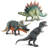 NKOK Poseable Dinosaurs Playset 3-Pack - T-Rex, Triceratops, Stegosaurus - Multicolored - Model 3262 - Plastic