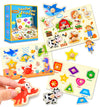 Wooden Peg Puzzles For Toddlers,Montessori Toddler Puzzles For Child,Fine Motor Skill Learning Puzzles Toys For Baby Boys Girls Gifts-3 Pcs Shape,Farm,Sea Animal