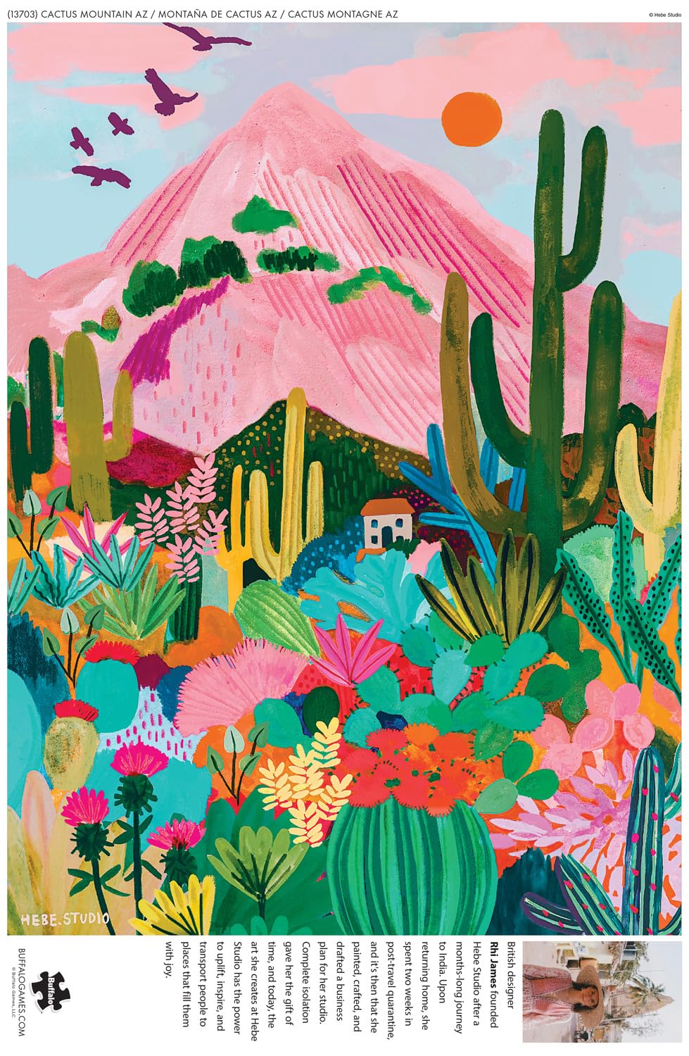 Buffalo Games 1000 Piece Jigsaw Puzzle - Cactus Mountain AZ - Large Multicolor Paper Puzzle - Model 13703 for Adults