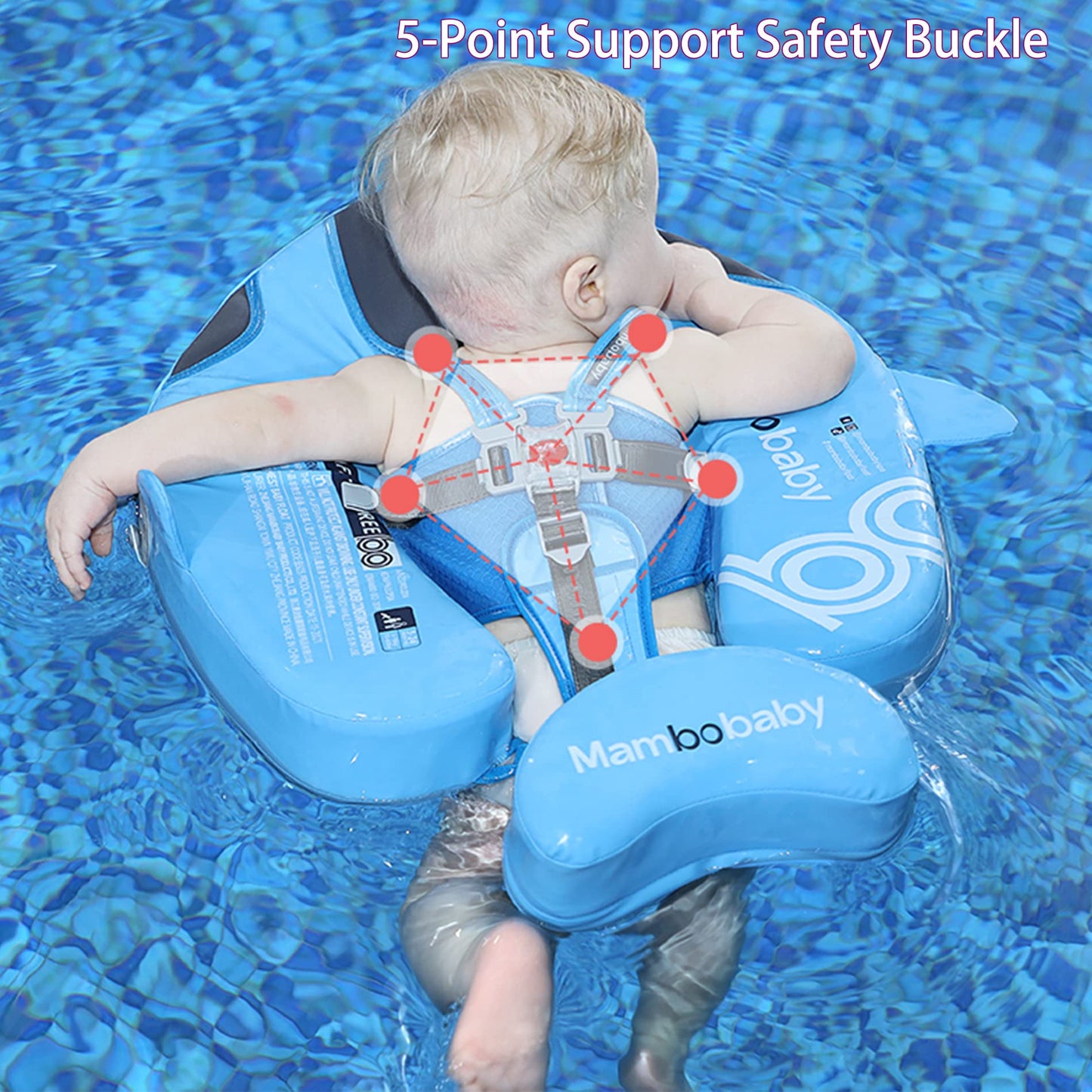 Mambobaby Floats With Canopy &Tail, Non-Inflatable Baby Float For Pool Add Tail Avoid Flip Swim Trainer Baby Floats For Toddler