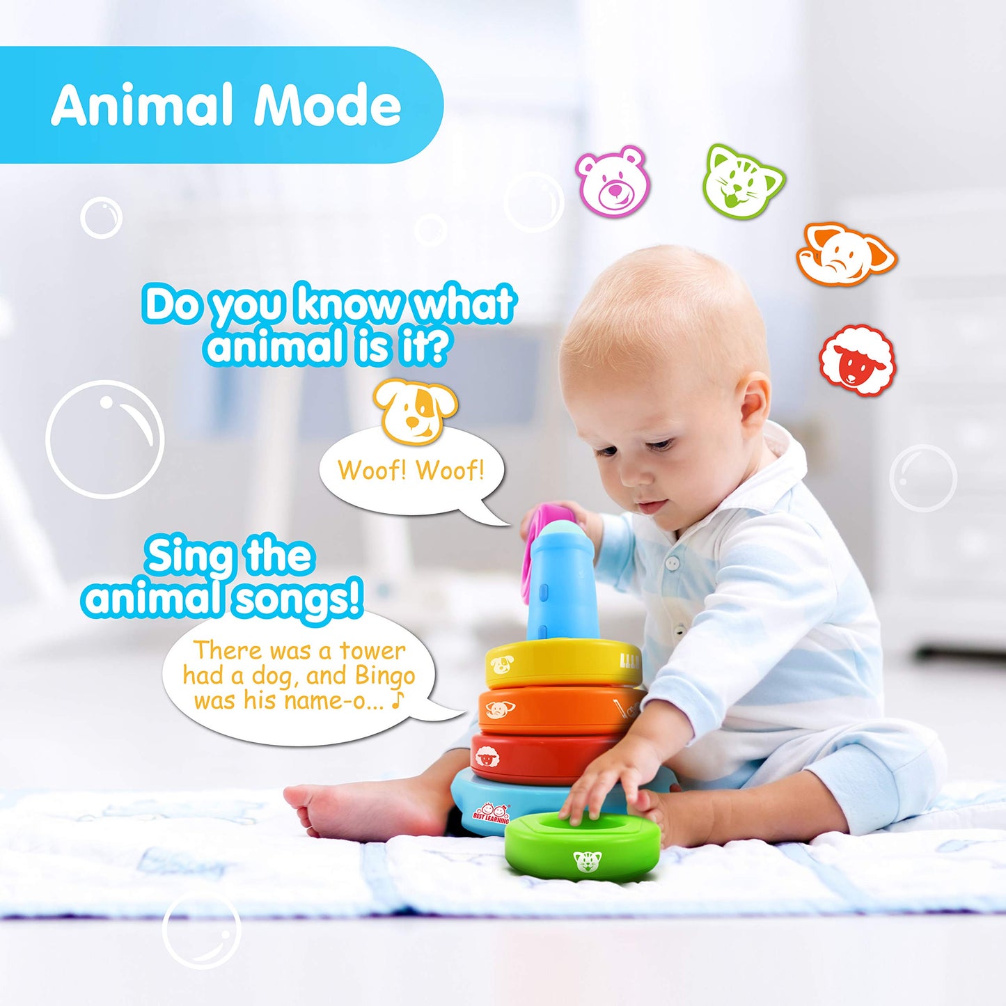 Best Learning Stack & Learn - Developmental Educational Activity Stacking Toy For 6 Or 9 Month Old Baby Toys And Up | First 1 Year Boy Girl Gifts For Birthday Gift