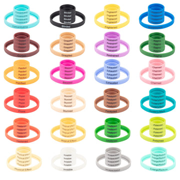Monster Protectors Flexible Status Effect Markers - 120 Rings for DND & RPG - Large Silicone - 24 Conditions, Easy Slides