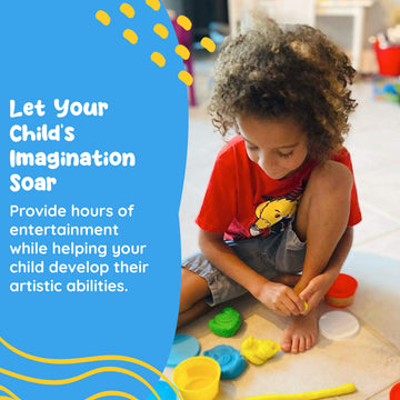 Modeling Clay for Kids - 12 Super Soft & 100% Natural Doughs Made from Wheat Flour - 100g Per Can of Reusable & Vibrant Clay Mod