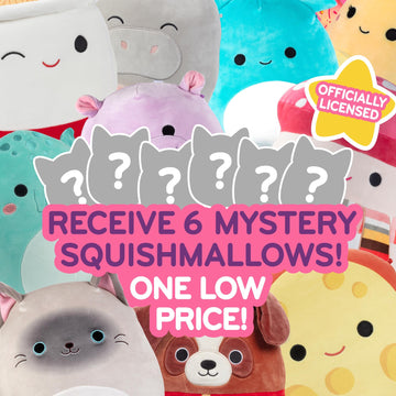 Squishmallows Mystery 10-Inch 6-Squish 2025 Value Pack - Get Six Large Sized Official Jazwares Plush for Less - Collectible Soft