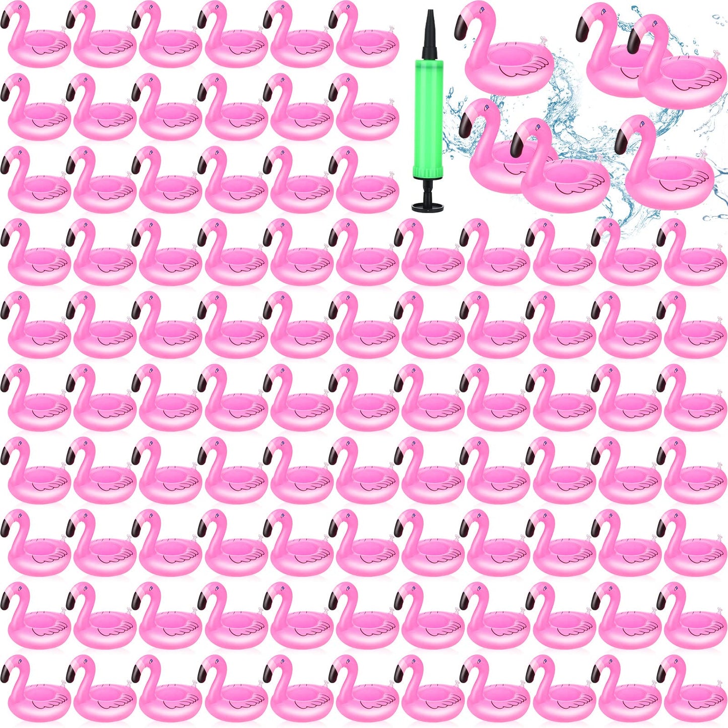 100 Pcs Inflatable Drink Holders Flamingo Drink Floats Mini Drink Floaties Floating Drink Holder Flamingo Inflates Coasters With