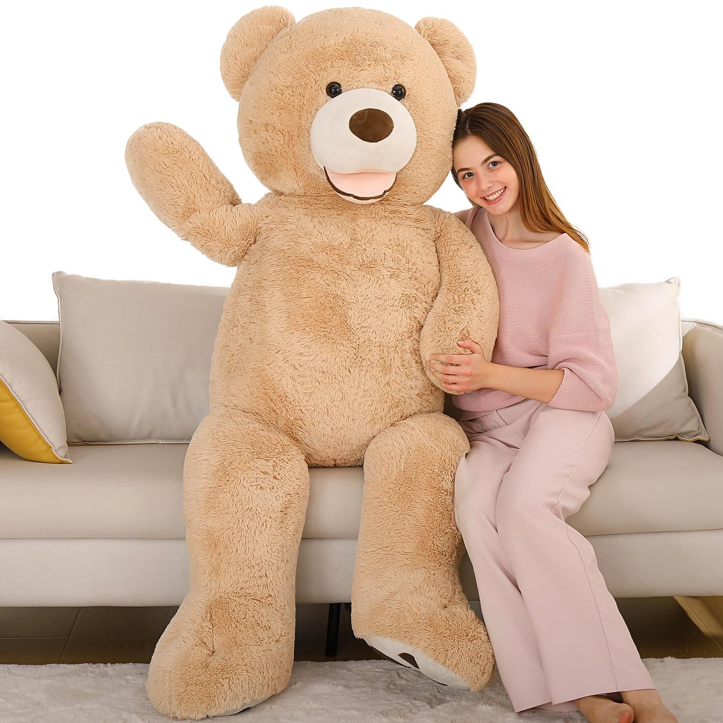 Maogolan Giant Teddy Bear 5 Feet Stuffed Animal, Brown Valentines Big Teddy Bear Plush For Girlfriend Boyfriend, Soft And Fluffy Life Size Teddy Bear Gift For Baby Shower