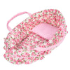 Rakki Dolli Doll Carry Cot Set, Sweet Dreams Soft Bassinet Doll Carrier Includes 1 Cot And 1 Pillow, Pink Flower Doll Bassinet,