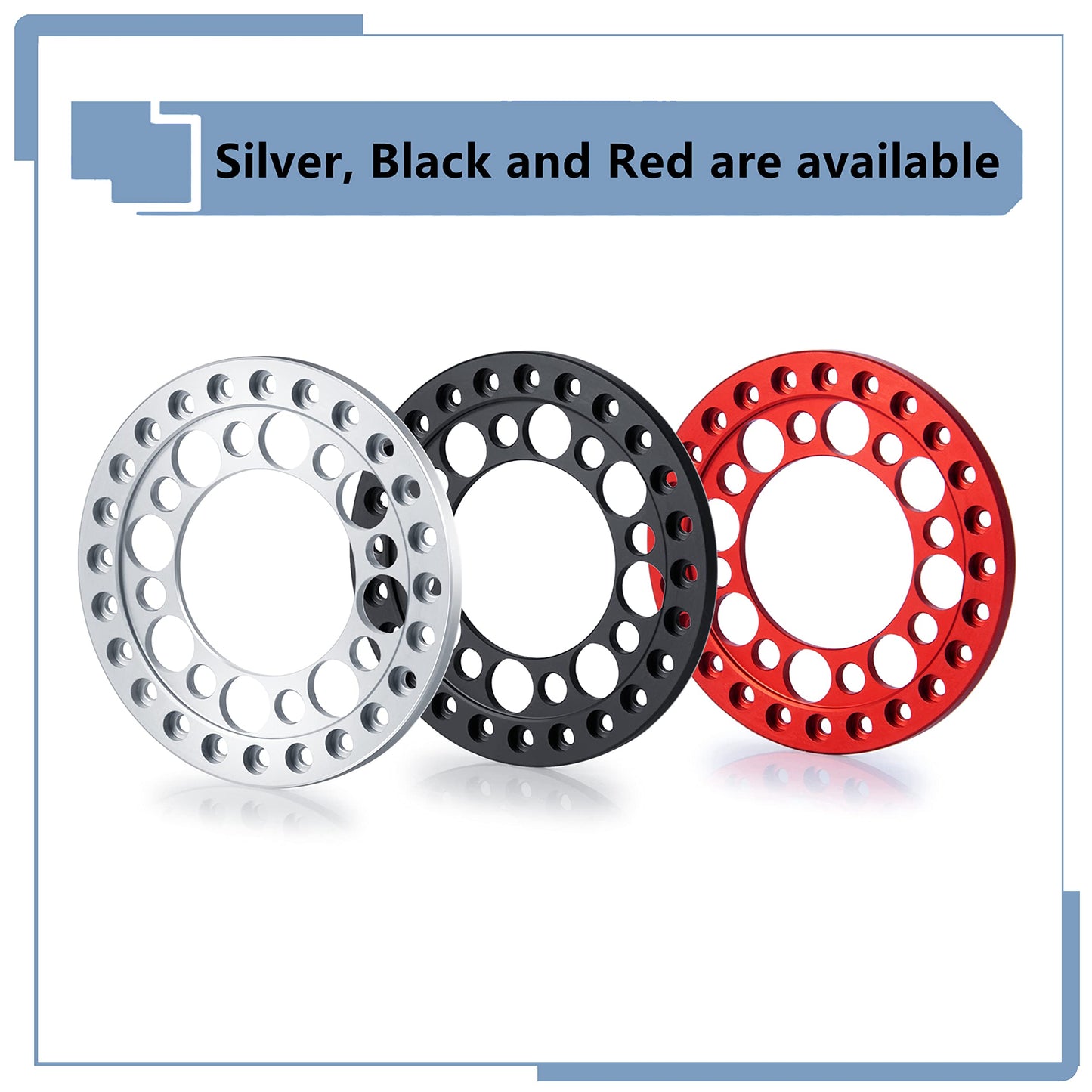 Zolikar Aluminum Alloy 1.9 Beadlock Wheel Rings Replacement Rings 4Pcs For 1/10 Scale Scx10 1.9 Beadlock Wheels Upgrades Rc Craw