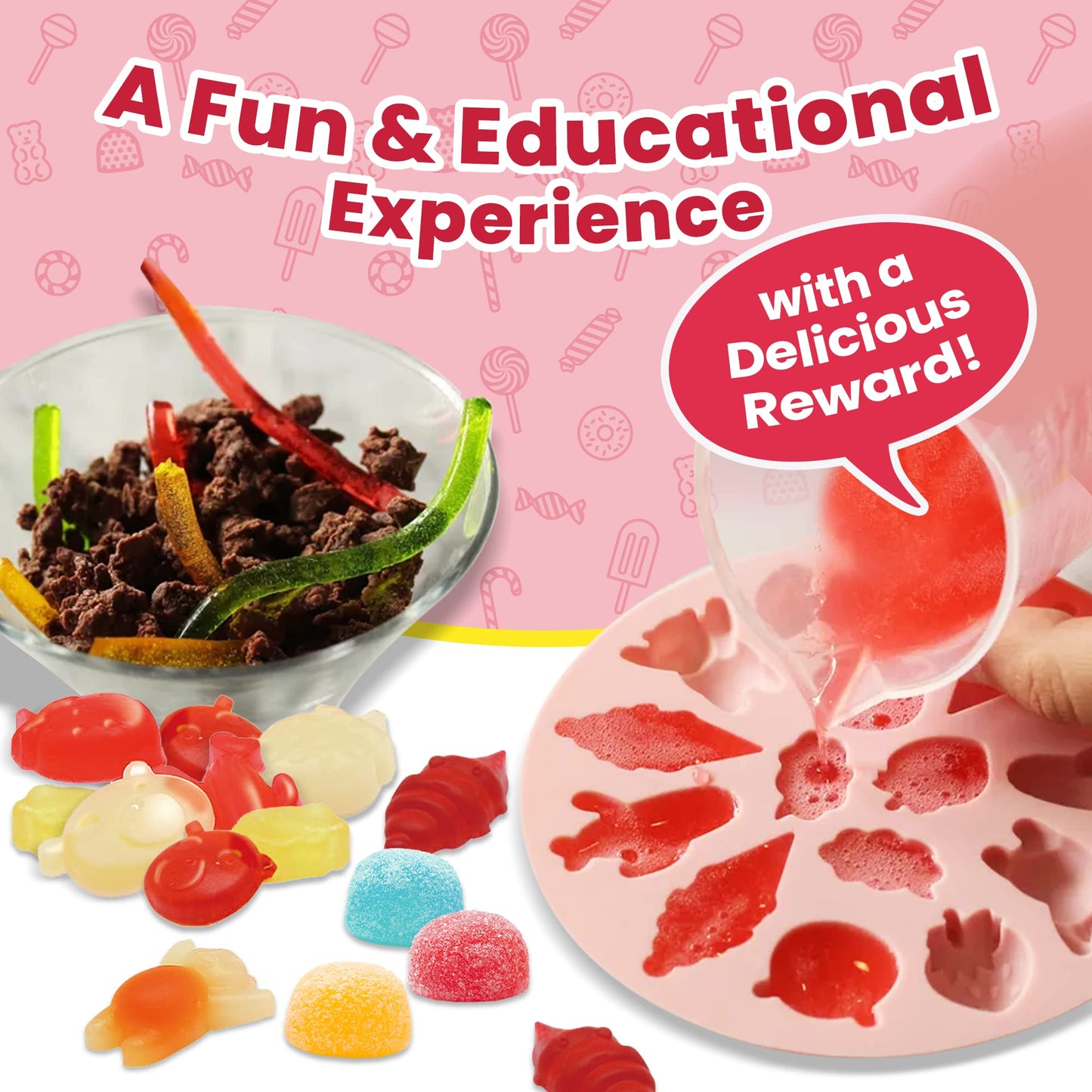 Playz Edible Candy Making Science Kit For Kids Ages 8-12 Years Old - Food Science Chemistry Kid Science Kit With 40 Experiments To Make Your Own Chocolates, Educational Science Kits For Boy & Girls