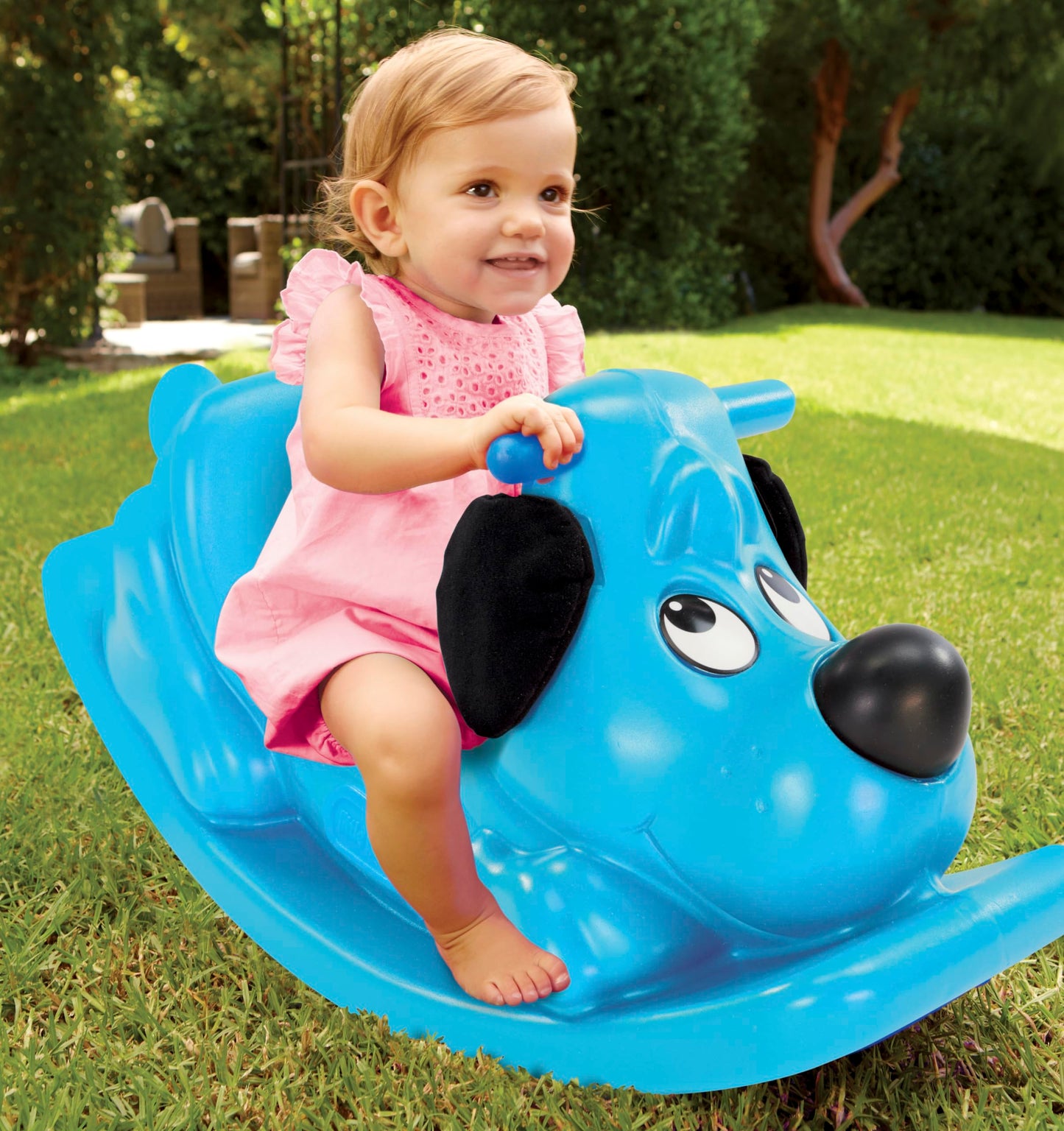 Little Tikes Rockin' Puppy - Blue, Small - Durable Plastic Toy, Model 658808MX1