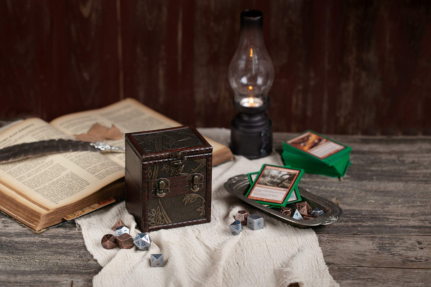 Kakapopotcg Elven Vault (Growth) Wood Deck And Counter Box Protector Sleeve Storage Trading Cards Tcg Mtg Magic Fab Ygo Edh Commander Box Fab Tcg Ptcg Dice Box Dnd Spell Box