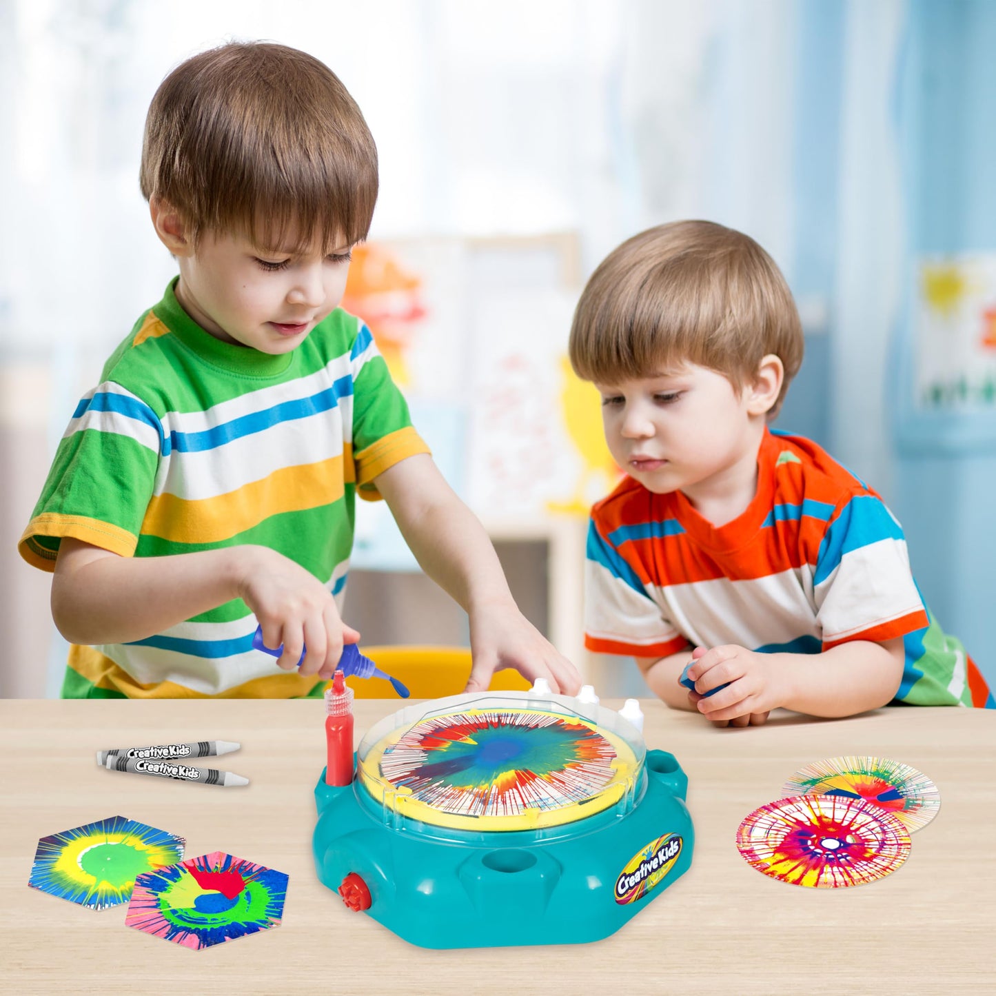 Creative Kids Super Spin n Splatter Art Machine Artas and Crafts for Boys and Girls Ages - Painting Spinner Toys for Kids - Gif