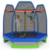 Goplus 7FT Trampoline for Kids, ASTM Approved Trampoline with Enclosure Net, Safety Pad, Galvanized Steel Frame, Heavy Duty Recr