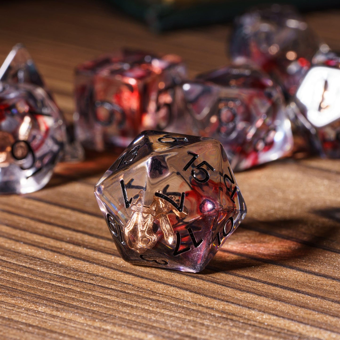 UDIXI 7PCS Polyhedral Dice Set, 7-Die DND Dice Set Filled with Dagger for Role Playing Games as Dungeons and Dragons RPG MTG Tab