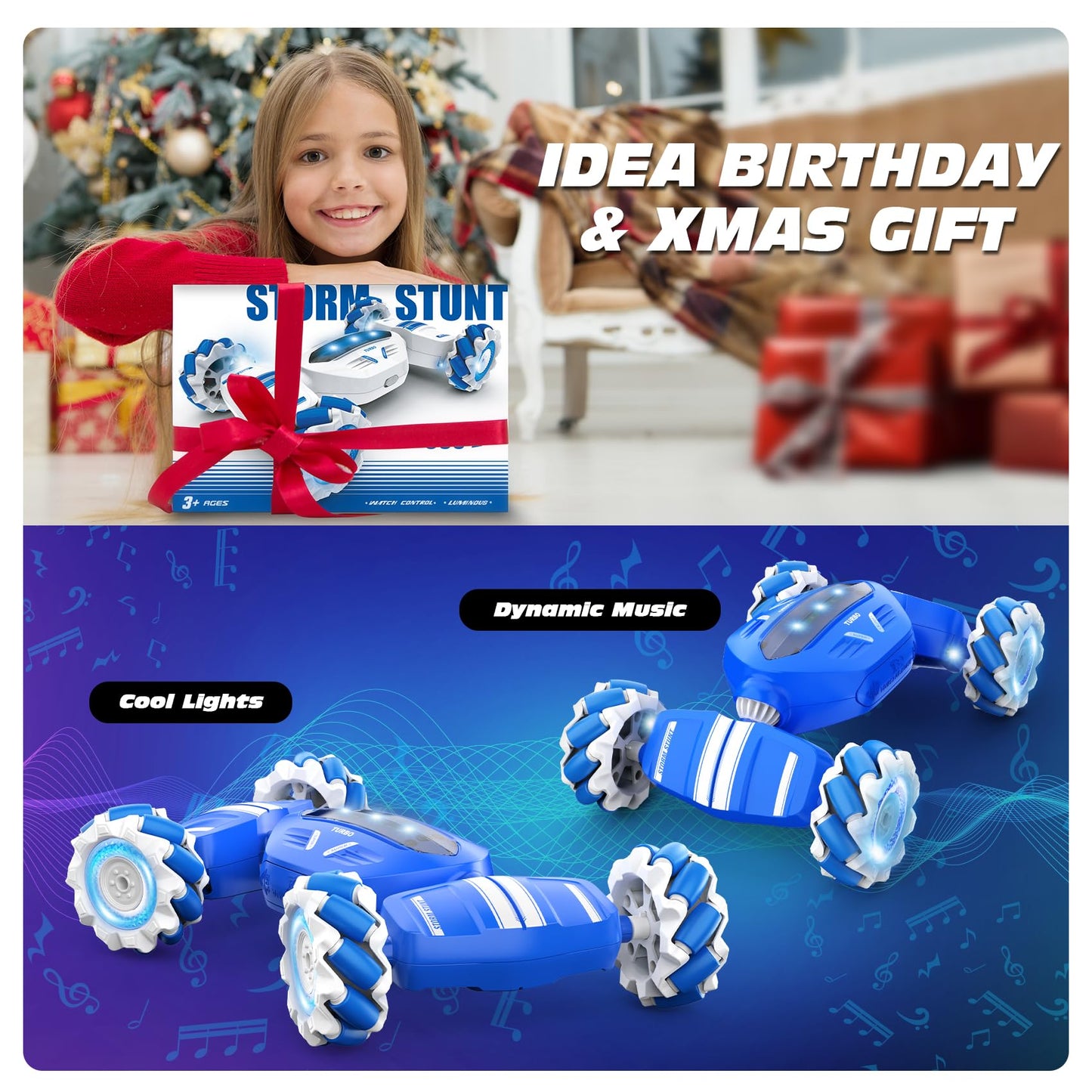 Remote Control Car RC Car, Gesture Sensing RC Stunt Car Boys Toys for 6-8 Years Old, Best Birthday Gifts for Kids, 4WD, 2.4Ghz,