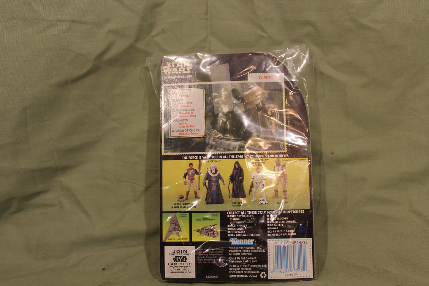 Ev-9D9 With Datapad & Freeze Frame Action Slide Star Wars 1997 The Power Of The Force Action Figure & Accessories