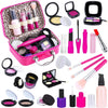 Tepsmigo Pretend Makeup Kit for Girls, Kids Pretend Play Makeup Set - with Cosmetic Bag for Birthday Christmas, Toy Makeup Set f