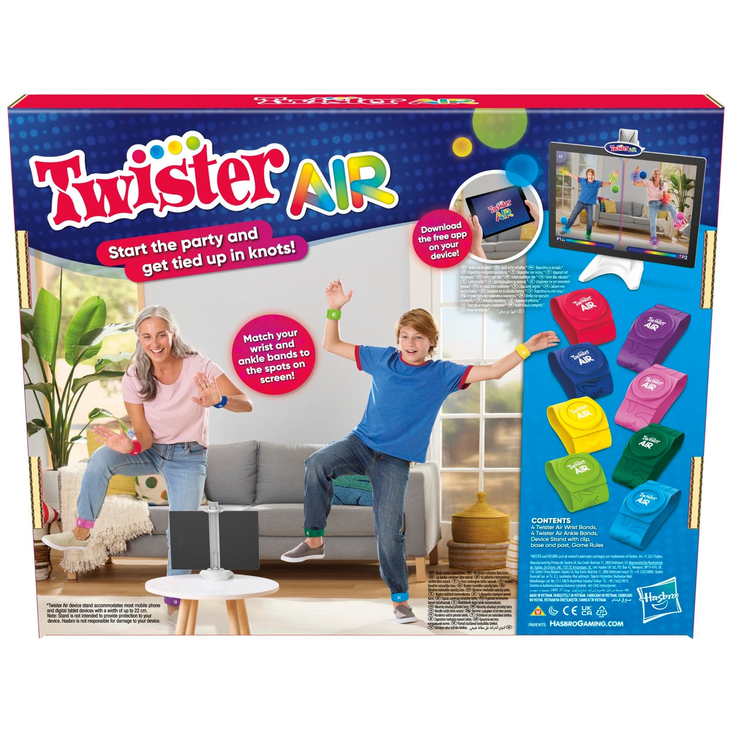 Hasbro Gaming Twister Air Game | Ar App Play Game With Wrist And Ankle Bands | Links To Smart Devices | Active Party Games For Kids And Adults | Ages 8+ | For 1+ Players