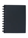 Eleven Discs Discbound Notebook, Letter Size, 1mm Poly Cover, Heavyweight Paper, 40 Margin Ruled Sheets (Black)