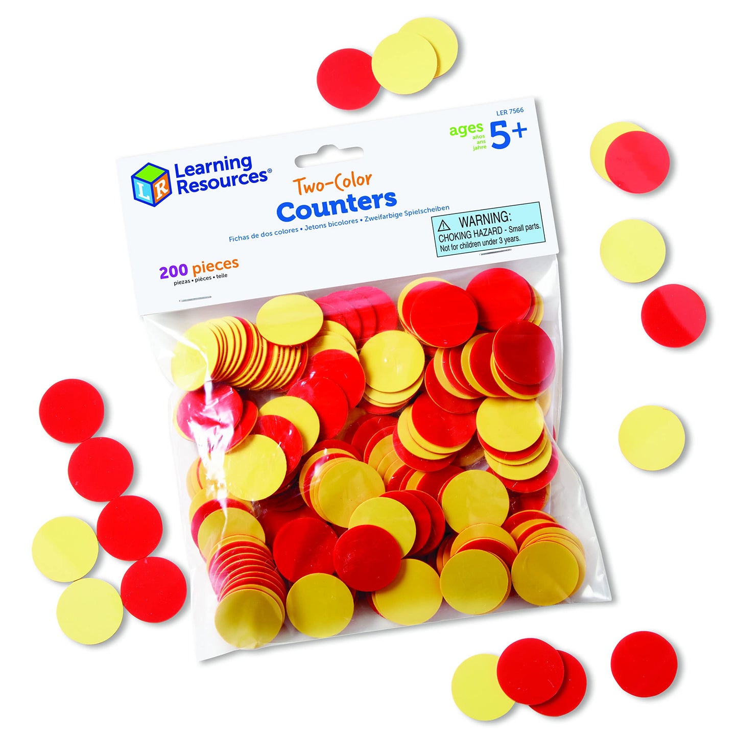 Learning Resources Two-Color Counters, Set Of 200, Ages 5+, Grades K+, Educational Counting Sorting And Patterning, Family Count