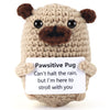 Funny Gifts Women Positive Emotional Support Crochet Valentine Plush Nuggets Partner Cute Birthday Gift Mini Positive Pug Farewe